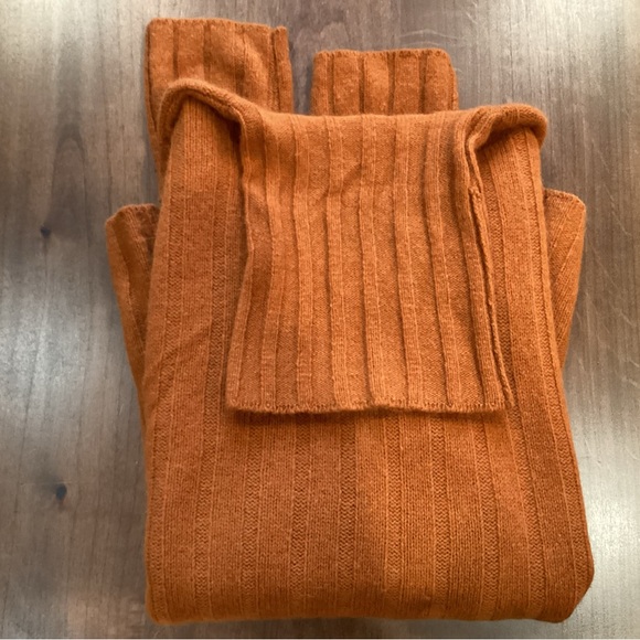 Lambs wool, angora, Turtleneck Sweater, burnt orange, large fitted, vintage - Picture 6 of 12